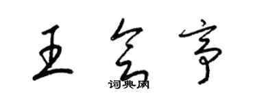 梁锦英王会亭草书个性签名怎么写