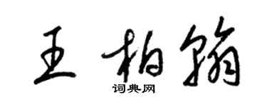 梁锦英王柏翰草书个性签名怎么写