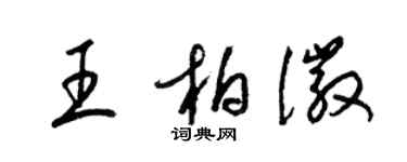 梁锦英王柏徽草书个性签名怎么写