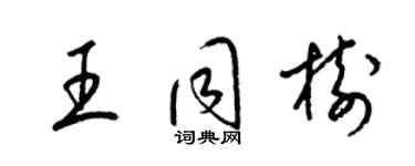 梁锦英王同树草书个性签名怎么写
