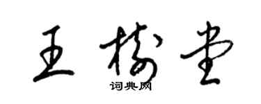 梁锦英王树堂草书个性签名怎么写