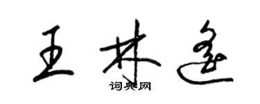 梁锦英王林遥草书个性签名怎么写
