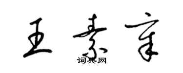 梁锦英王素章草书个性签名怎么写