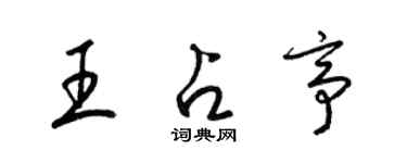 梁锦英王占亭草书个性签名怎么写
