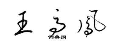 梁锦英王高凤草书个性签名怎么写