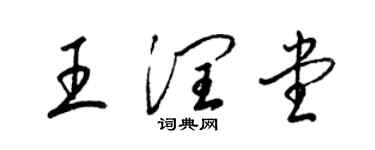 梁锦英王润堂草书个性签名怎么写