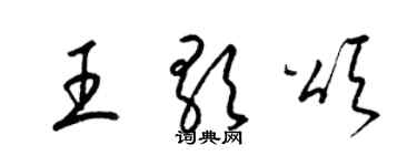 梁锦英王歌颂草书个性签名怎么写