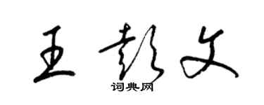 梁锦英王彭文草书个性签名怎么写