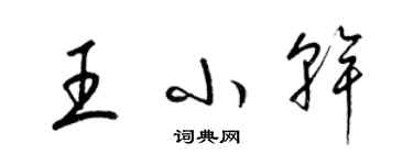 梁锦英王小干草书个性签名怎么写