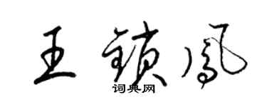梁锦英王锁凤草书个性签名怎么写