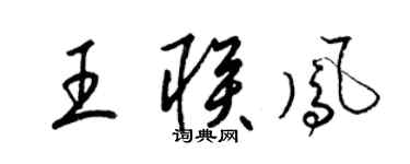 梁锦英王联凤草书个性签名怎么写