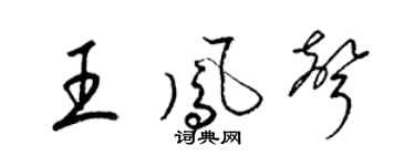 梁锦英王凤声草书个性签名怎么写