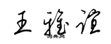 梁锦英王雅谊草书个性签名怎么写