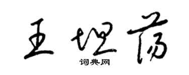 梁锦英王坦荡草书个性签名怎么写