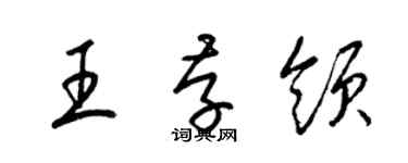 梁锦英王存领草书个性签名怎么写
