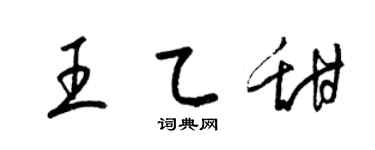 梁锦英王乙甜草书个性签名怎么写