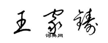 梁锦英王家铸草书个性签名怎么写