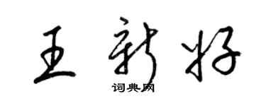 梁锦英王新好草书个性签名怎么写