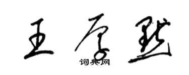 梁锦英王厚默草书个性签名怎么写