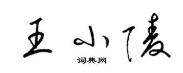 梁锦英王小陵草书个性签名怎么写