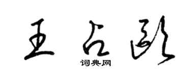梁锦英王占欧草书个性签名怎么写