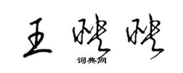 梁锦英王映映草书个性签名怎么写