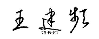 梁锦英王建频草书个性签名怎么写