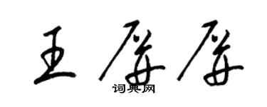 梁锦英王屏屏草书个性签名怎么写
