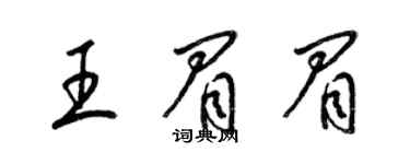 梁锦英王眉眉草书个性签名怎么写