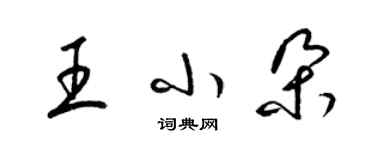 梁锦英王小朵草书个性签名怎么写