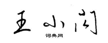 梁锦英王小闪草书个性签名怎么写