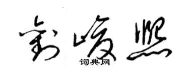 梁锦英刘峻熙草书个性签名怎么写