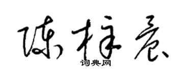 梁锦英陈梓晨草书个性签名怎么写