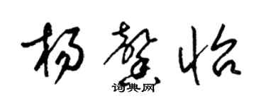 梁锦英杨馨怡草书个性签名怎么写