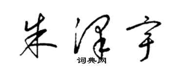 梁锦英朱泽宇草书个性签名怎么写