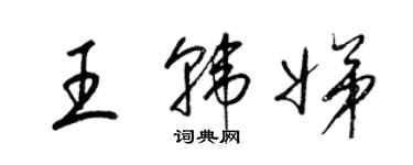 梁锦英王韩娣草书个性签名怎么写