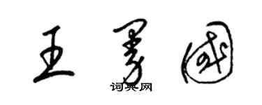 梁锦英王曼国草书个性签名怎么写