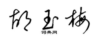 梁锦英胡玉梅草书个性签名怎么写