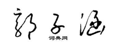 梁锦英郭子涵草书个性签名怎么写