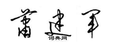 梁锦英萧建军草书个性签名怎么写