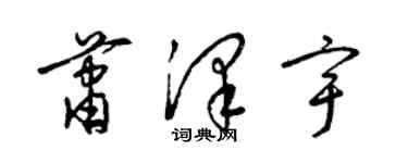 梁锦英萧泽宇草书个性签名怎么写