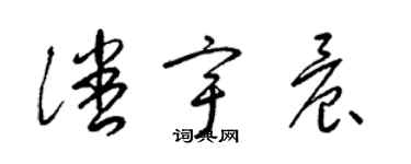 梁锦英潘宇晨草书个性签名怎么写