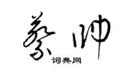 梁锦英蔡帅草书个性签名怎么写