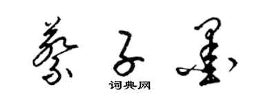 梁锦英蔡子墨草书个性签名怎么写