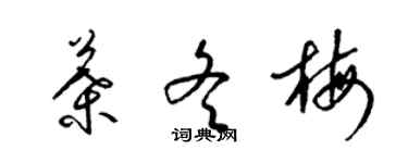 梁锦英叶冬梅草书个性签名怎么写
