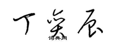 梁锦英丁奕辰草书个性签名怎么写