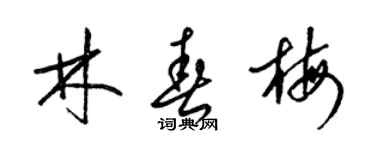 梁锦英林春梅草书个性签名怎么写