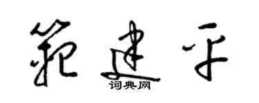 梁锦英范建平草书个性签名怎么写