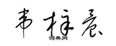 梁锦英韦梓晨草书个性签名怎么写