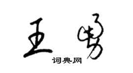 梁锦英王勇草书个性签名怎么写